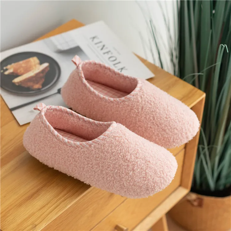 月子鞋秋冬季包跟软底日系棉拖鞋女防滑家用静音木地板春秋家居鞋