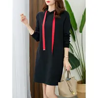 原形卫衣裙2025春季新款连帽显瘦直筒裙81014