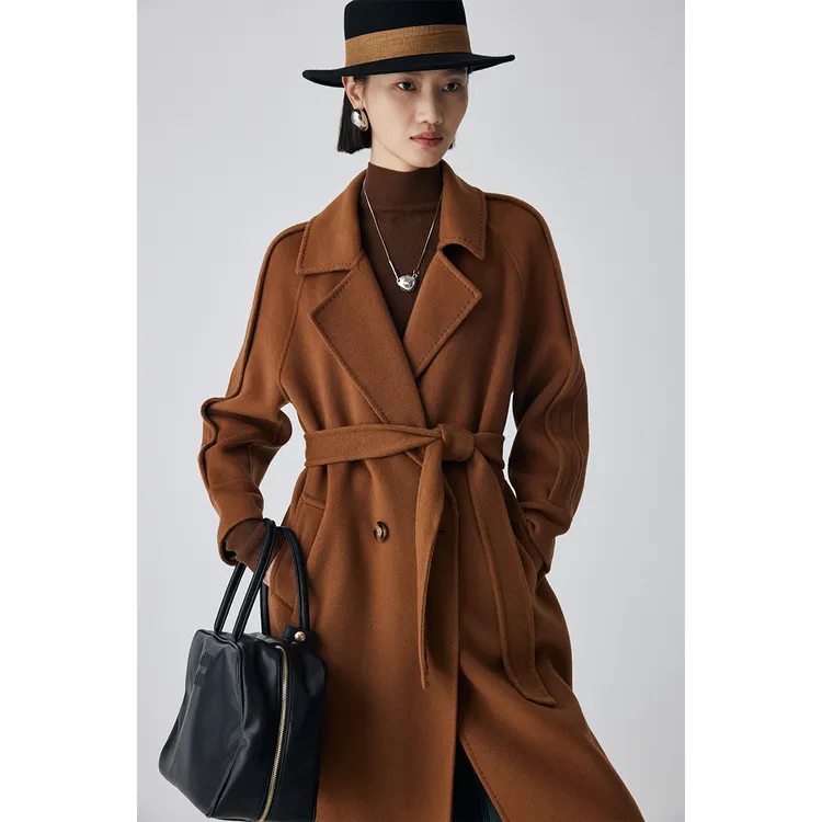 原形轻奢时尚气质毛呢大衣新款羊毛双面呢大衣U89484