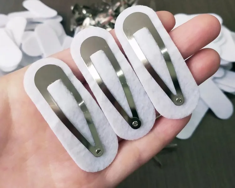 diy夹子毛线发卡手工编织水滴夹BB夹珍珠夹配件方夹可爱钩针发夹