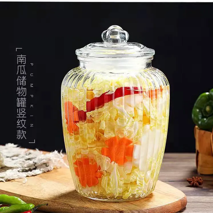 玻璃密封罐2200ML泡菜坛子五谷杂粮储物罐加厚腌菜带盖收纳坛子
