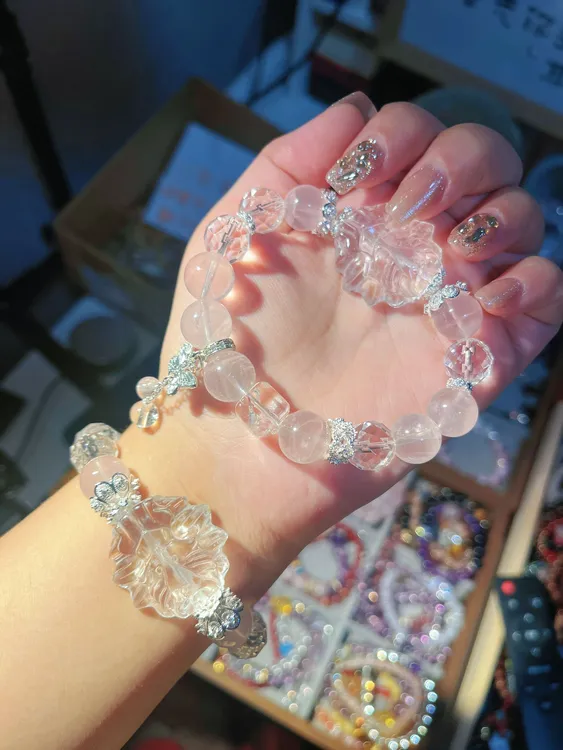 手单圈双圈天然气质少女珠珠轻奢时尚手工清新甜美天然水晶透明