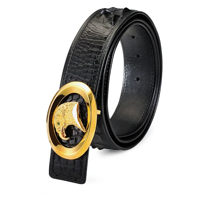 新款鳄鱼皮腰带正品真鳄鱼皮皮带男士皮带男士真皮百搭休闲裤腰带