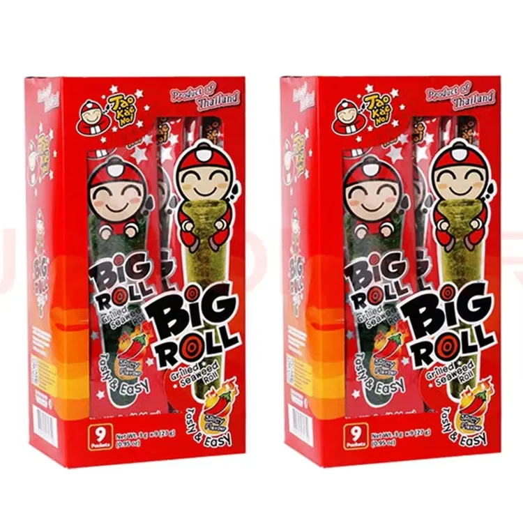 泰国进口零食 bigroll老板仔脆紫菜即食海苔卷