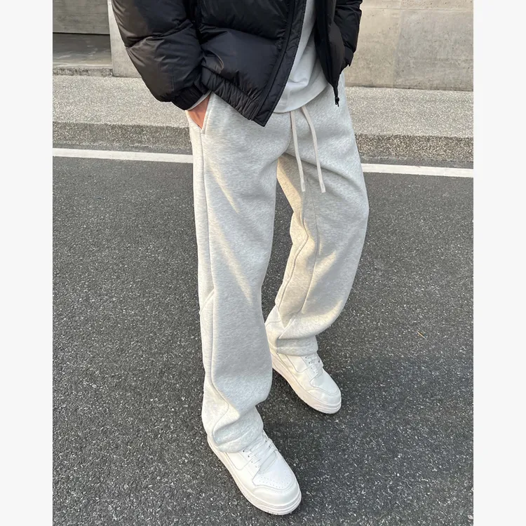 YIHAO STUDIO新款男士宽松直筒休闲裤百搭黑色美式运动长裤