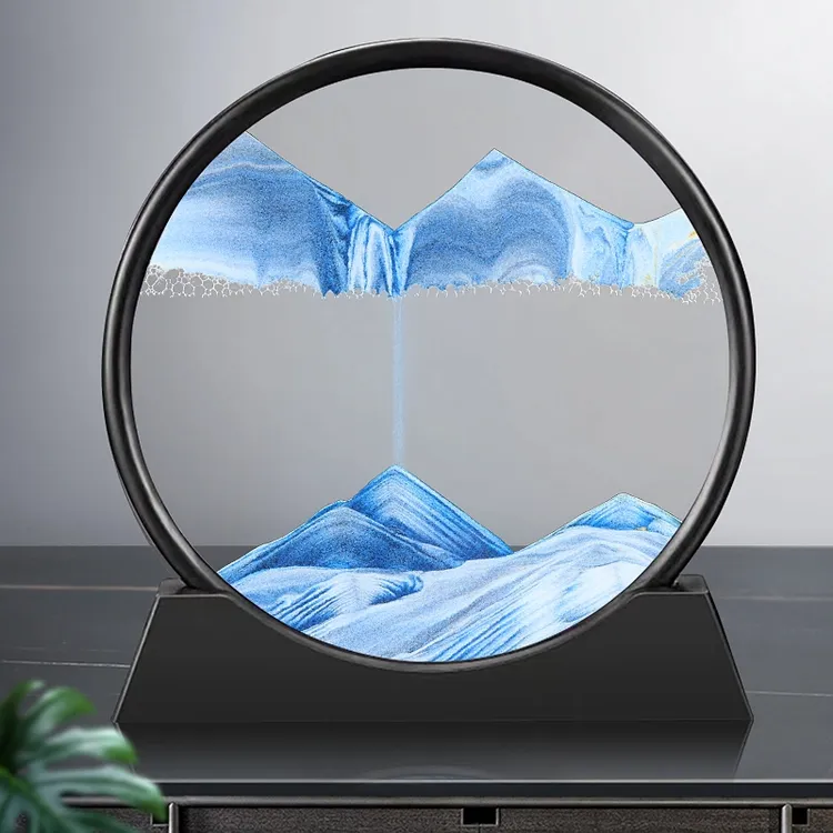 3d立体流沙画沙漏创意摆件办公室客厅酒柜桌面摆件高档生日礼物送