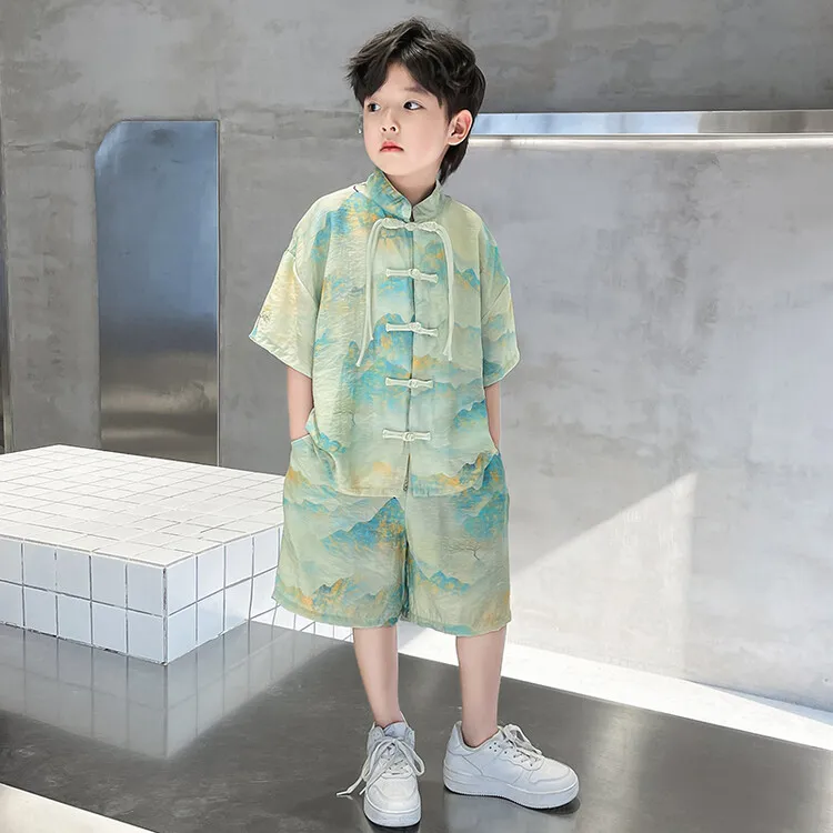 男童汉服夏装套装2024新款古风夏季唐装男孩夏款大儿童中国风