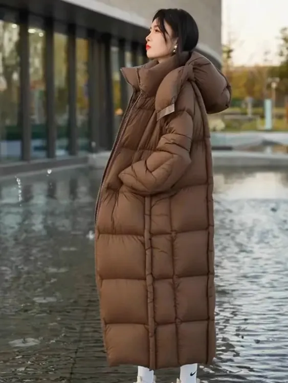 蓬松度巨厚！！高级重磅高克重长款鹅羽绒服加厚双拉链连帽时尚