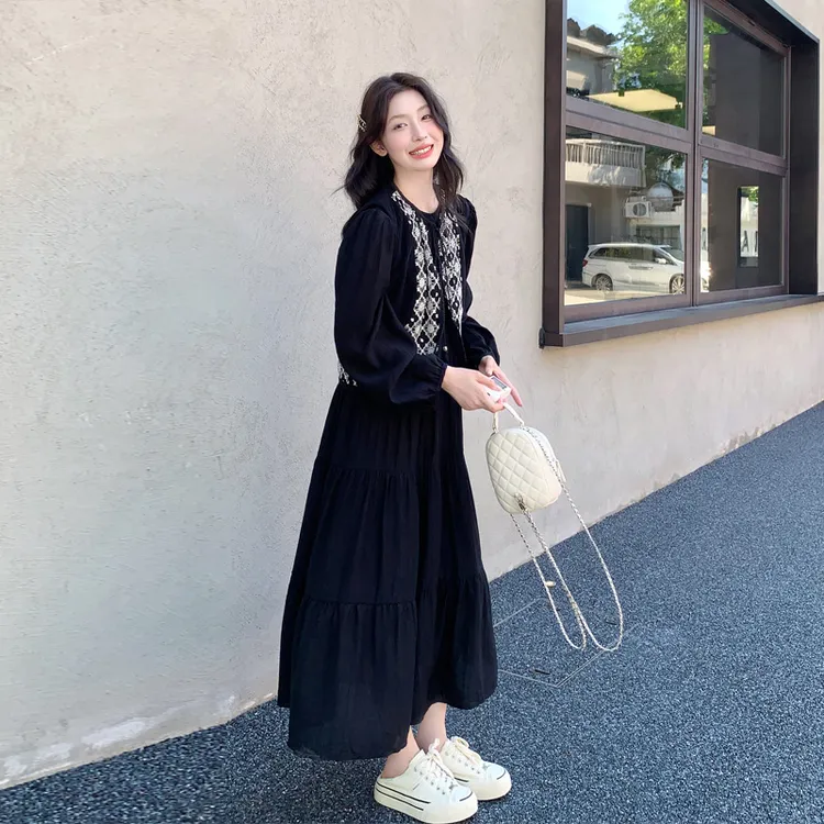 马甲连衣裙套装女2024早秋新款别致独特韩系氛围感盐系轻熟两件套