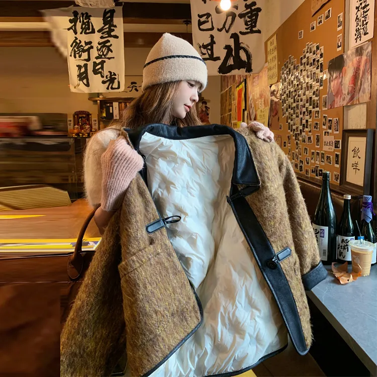 小香风羽绒服女2025冬季新款气质韩系氛围感穿搭白鸭绒内胆厚外套