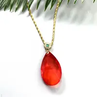 D018 潮流水滴设计红气质项链（带礼盒，多样性发一件）