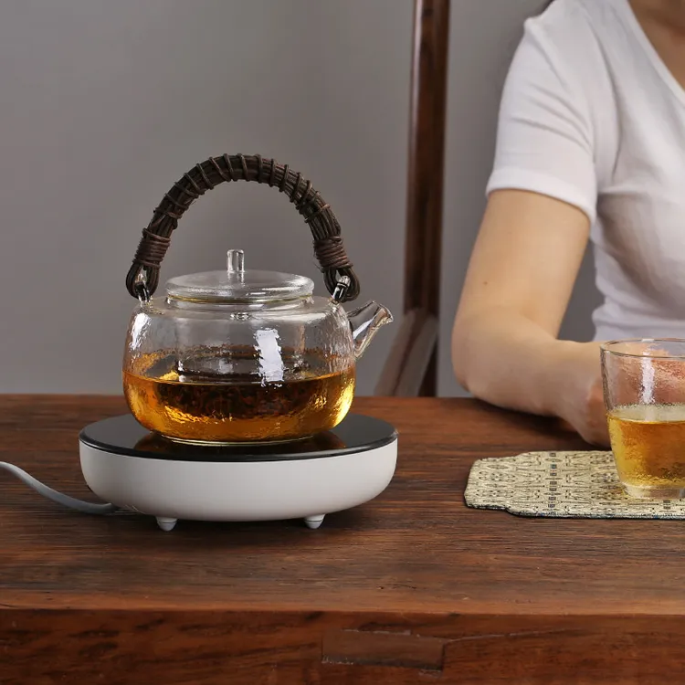 玻璃煮茶壶电陶炉烧水壶耐高温天然藤编提梁壶功夫茶具日式泡茶壶