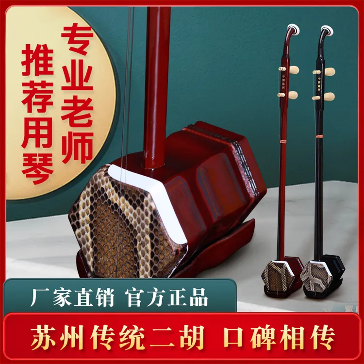 苏州二胡乐器厂家直销正品入门通用初学演奏考级大音量铜轴二胡