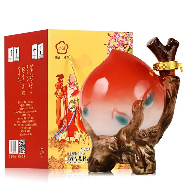 杏浒杏浒品牌【寿桃酒】山西清香型白酒53度1000毫升装53%Vol1000ml