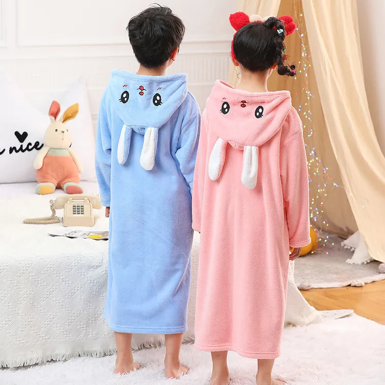 儿童浴衣浴袍秋冬加厚中大童8-15岁小孩可穿带帽大童超柔浴巾