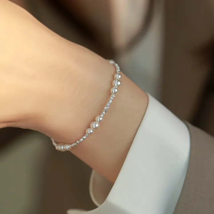 925银手链 Ben.S本饰 设计款【星漾】碎碎平安碎银子多珠手链A297