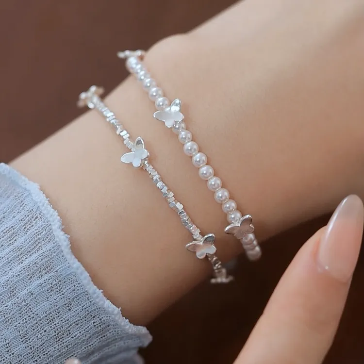 925银手链 Ben.S本饰 蝴蝶碎银子手链女夏季甜美ins小众设计A305