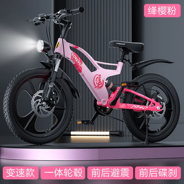 永久镁合金儿童自行车男女小学生户外碟刹变速中大童脚踏山地车HD
