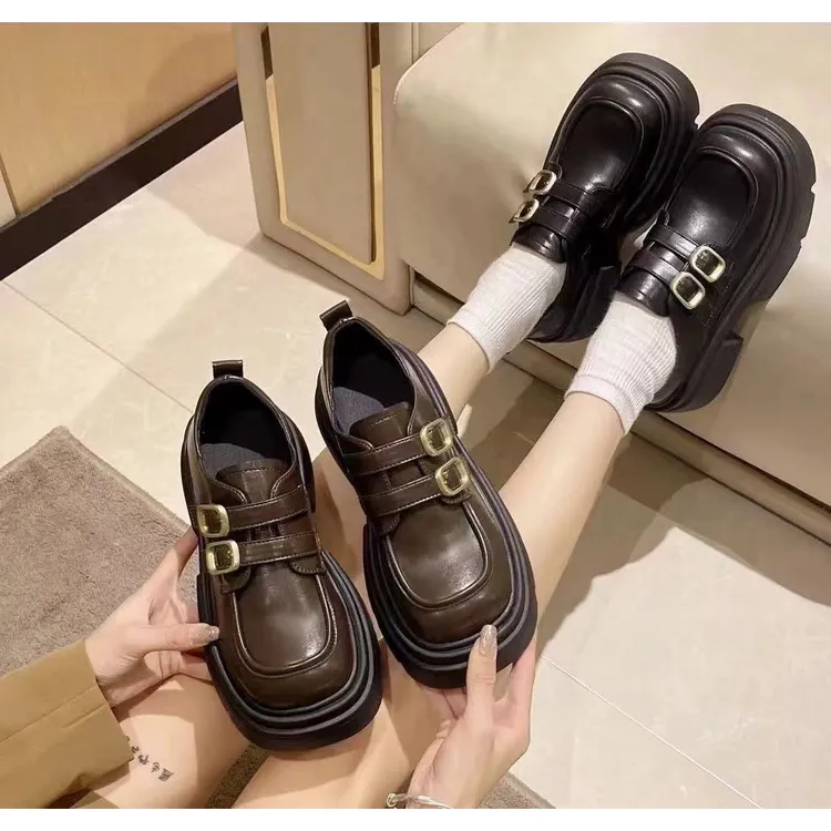 厚底小皮鞋女英伦风2025春秋新款乐福鞋女百搭单鞋子女学生
