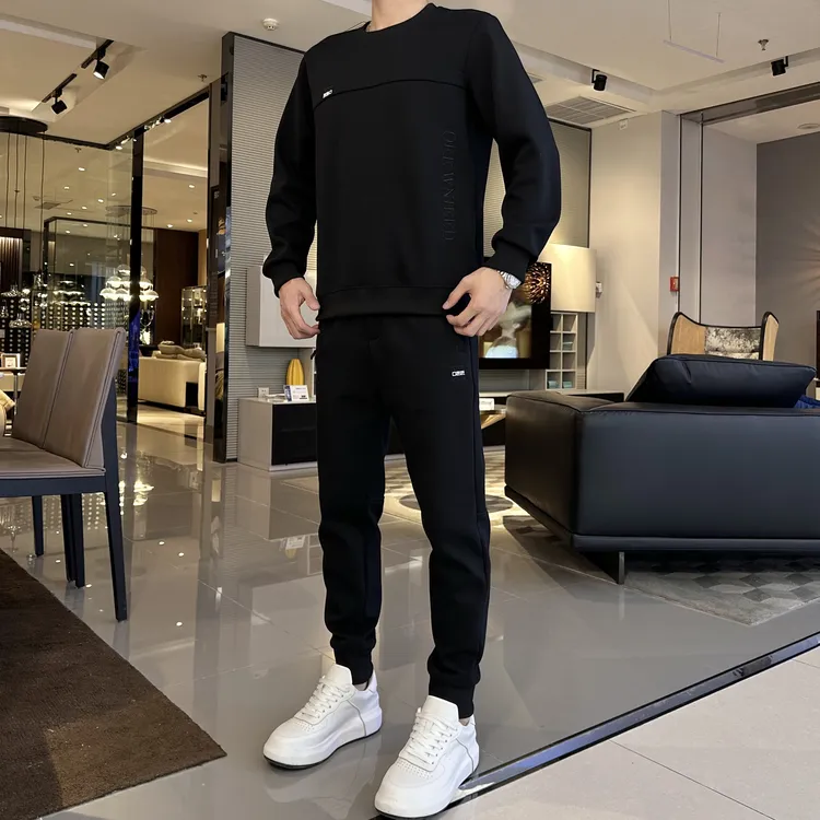 2025时尚休闲运动工装长袖百搭潮流圆领简约男士卫衣卫裤秋冬帅气