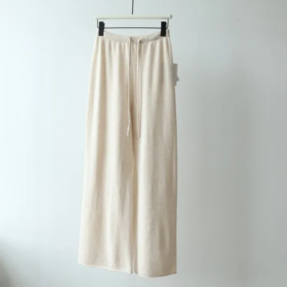 【依格歌优选】无缝一体羊毛裤 高腰松紧裤 100全羊毛针织裤 阔腿裤