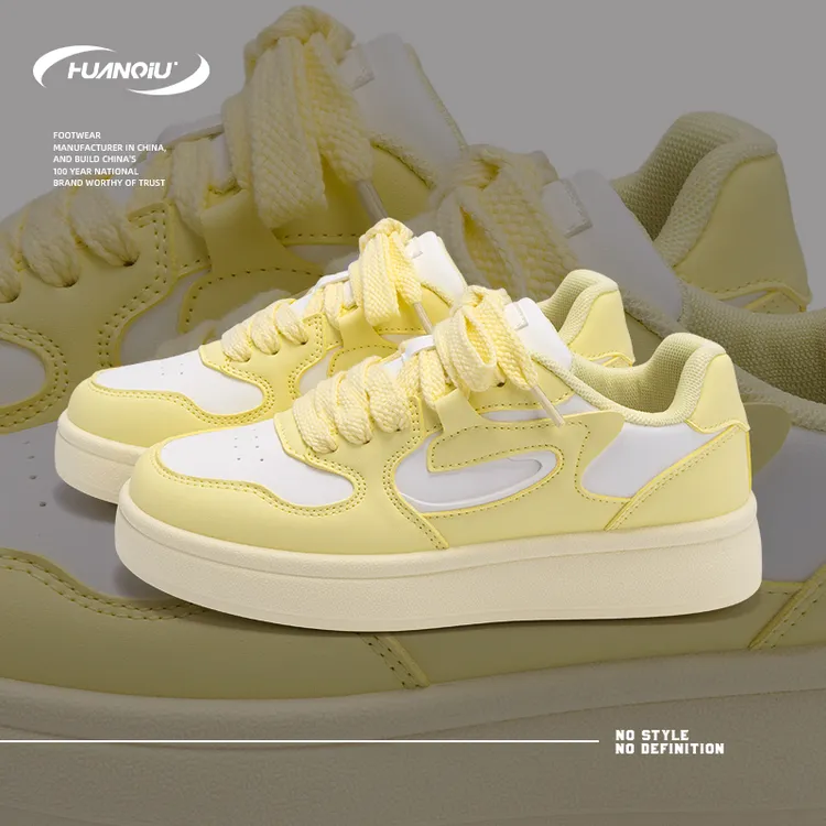 环球冬季新款休闲板鞋女2026加绒爆款黄色百搭女鞋小众厚底小白鞋