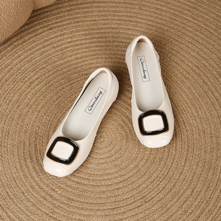 女鞋夏季软底百搭妈妈鞋头层真牛皮防滑平底浅口牛筋底蛋卷奶奶鞋