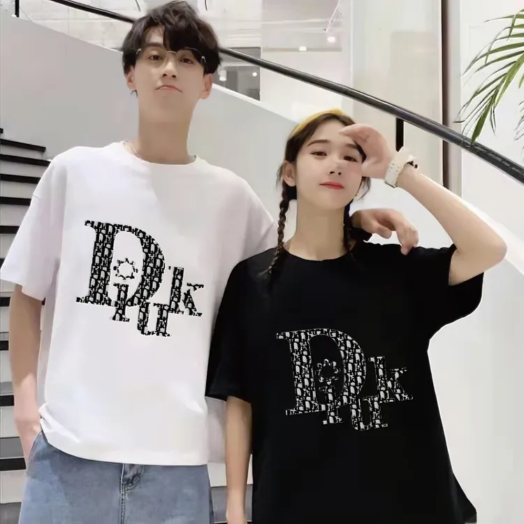 夏季网红洋气半袖时尚印花休闲百搭圆领T恤打底薄款-DK字母