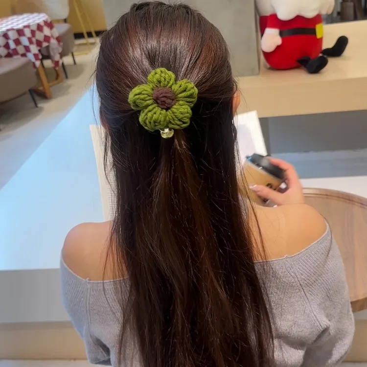 森系韩版花朵发圈2024新款头绳女高端大肠发圈可爱扎头发皮筋发饰