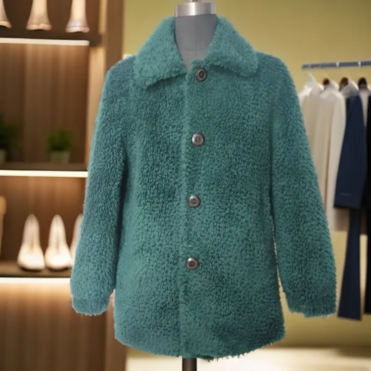 冬季女士时尚气质绵羊毛外套秋冬中老年妈妈款百搭设计短款外套