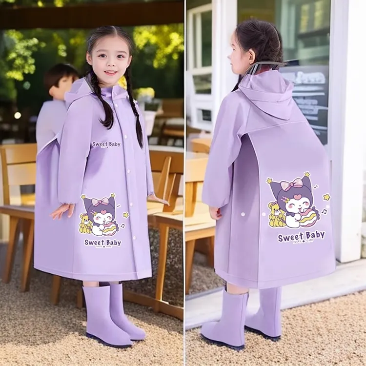 儿童雨衣女孩加书包位小学生上学专用幼儿园女童男童小孩宝宝雨披