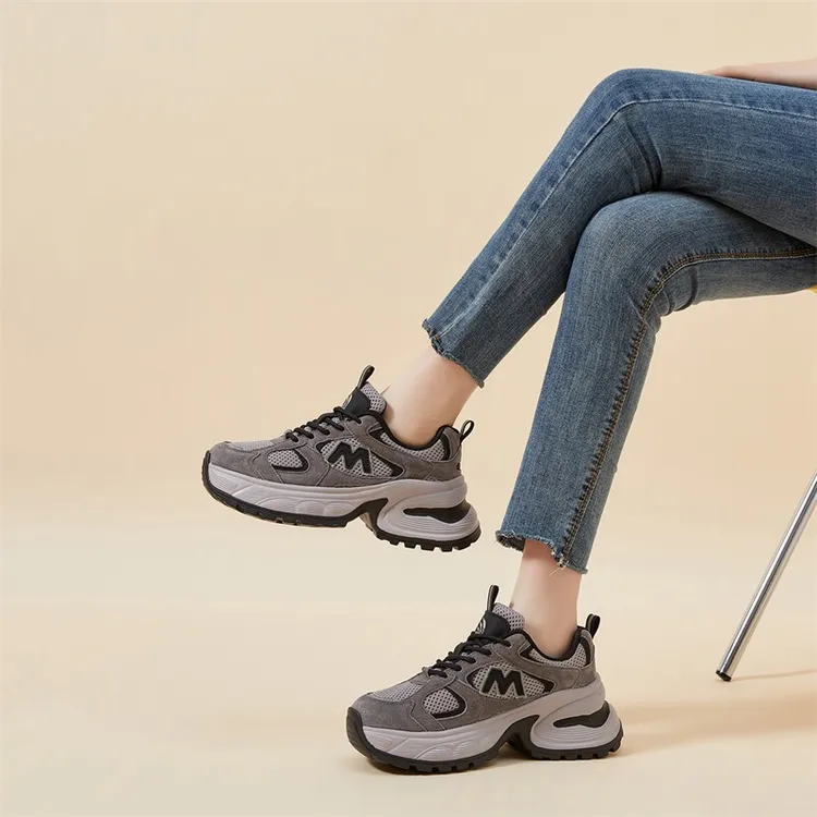 B1896意尔康2024夏季ins时尚百搭运动透气网面轻便厚底增高老爹鞋