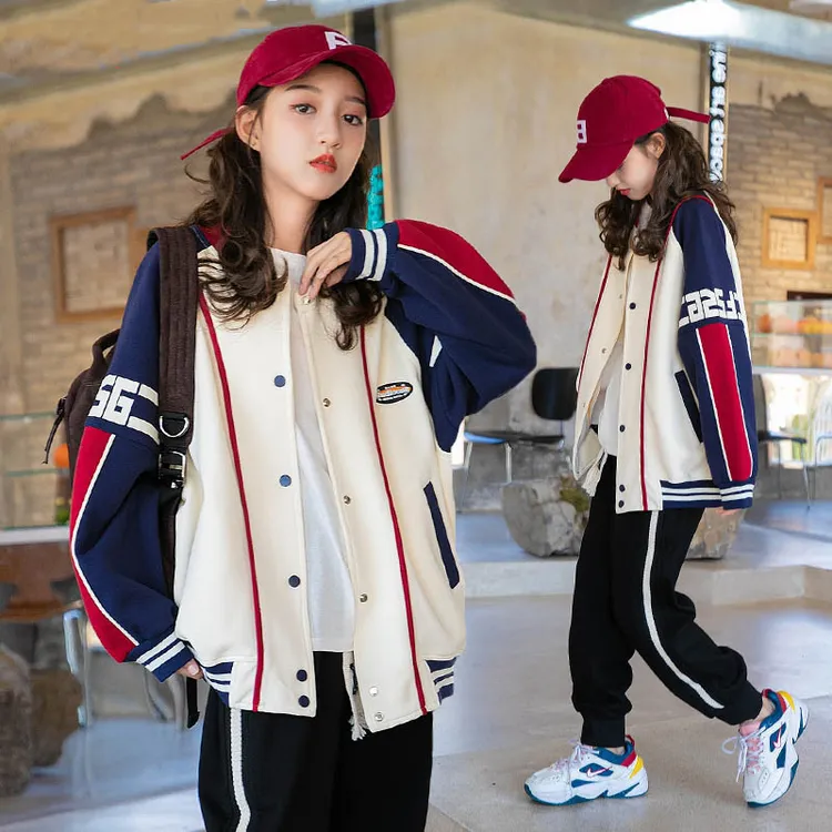 女童春秋装外套2024新款秋冬棒球服大童炸街加厚运动上衣初中生潮