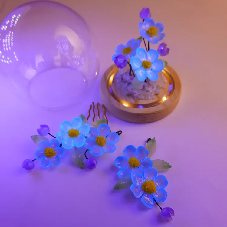 星辰花热缩星辰花小夜灯摆件夜光微闪胸针发梳星回物料二创周边