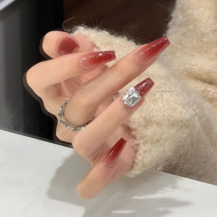 纯手工穿戴甲渐变女神穿戴式气质指甲片显白长款美甲成品甲片
