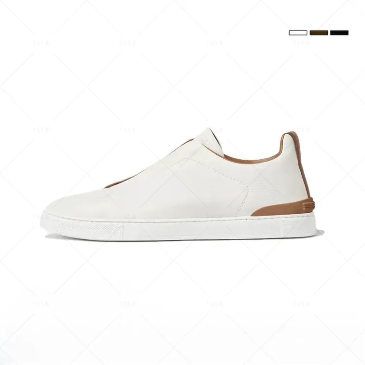 【男款】明星同款杰尼亚商务休闲板鞋小牛时尚一脚蹬松紧系带外贸鞋