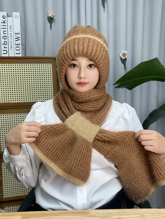 【保暖搭子】冬季加绒保暖风雪帽（护头+护耳+护颈）围巾帽子一体百搭
