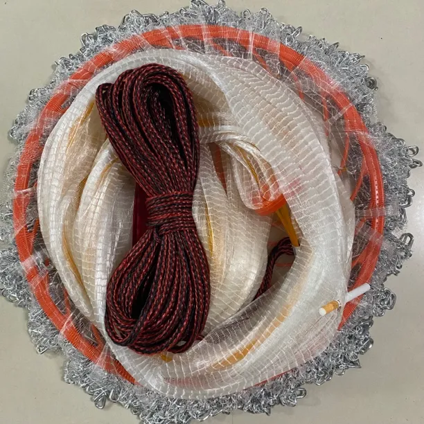 3分小密眼白色软丝铁链飞盘手抛网 户外捕渔网