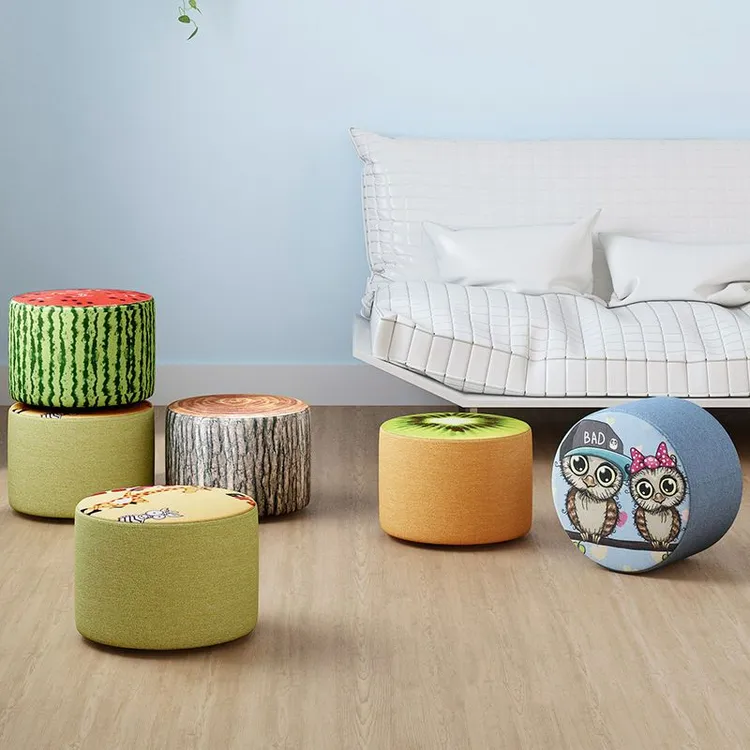 小板凳家用矮凳客厅布艺沙发凳时尚坐凳门口换鞋凳创意可爱小凳子