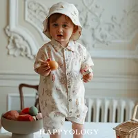 Happyology英国儿童春夏款婴幼儿新品印花连体衣女童哈衣男童爬服