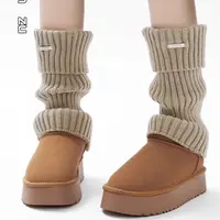 金属标袜套女秋冬款竖条显瘦堆堆袜复古Y2K辣妹潮流弹力中筒腿套