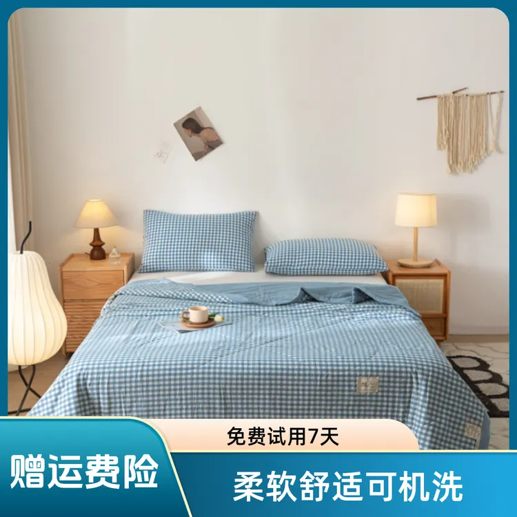 2024新款无印风棉花夏凉被机洗空调被成人薄款夏被夏天薄被子柔软