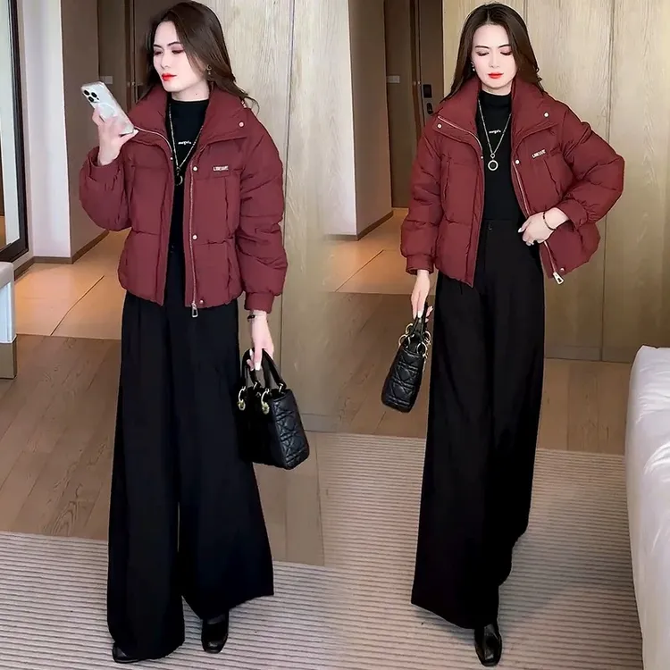时尚短款棉衣女2024冬季新款洋气显瘦小个子加厚保暖棉服外套潮流