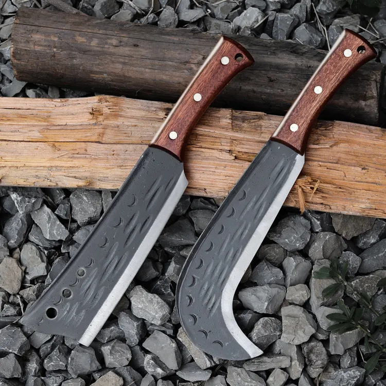 户外劈柴刀锤纹锻打锰钢柴刀砍树砍竹农用开路省力神器砍树刀割草