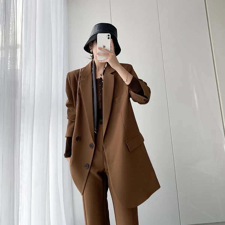懂点长款秋秋西装外套宽松复古女2025年秋韩版时尚气质休闲显瘦