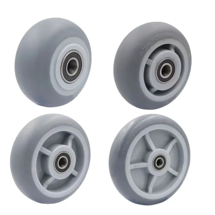 4寸静音橡胶万向轮脚轮推车轮小车轮子轱辘推车轮子转向轮