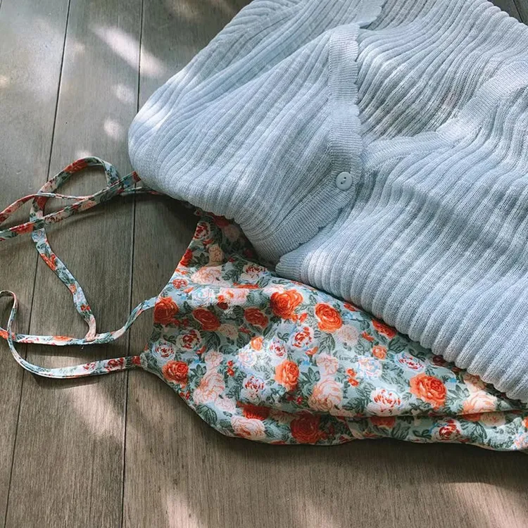 2025新款清新薄款针织开衫女夏季空调衫坎肩遮阳短款配吊带裙外搭