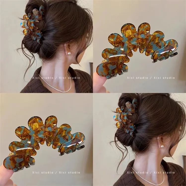 精致前列!高级感醋酸抓夹!复古鲨鱼夹气质发夹子头饰盘发器发抓