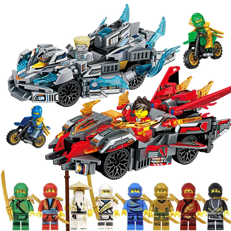 幻影忍者积木系列凯的烈焰战车拼装模型男孩益智变形玩具杰的寒冰