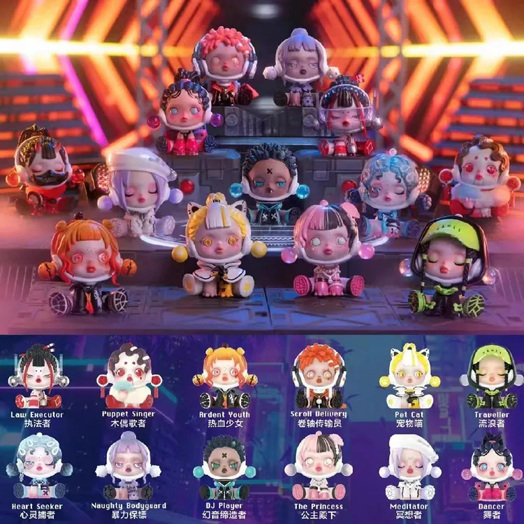 （拆盒）POPMART泡泡玛特 SKULLPANDA夜之城系列盲盒潮玩